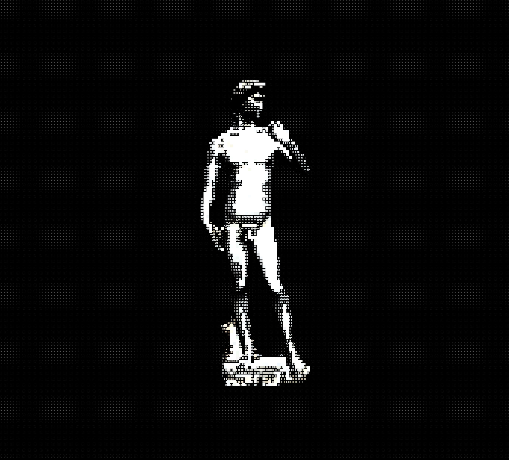 A classical statue rendered in ASCII characters