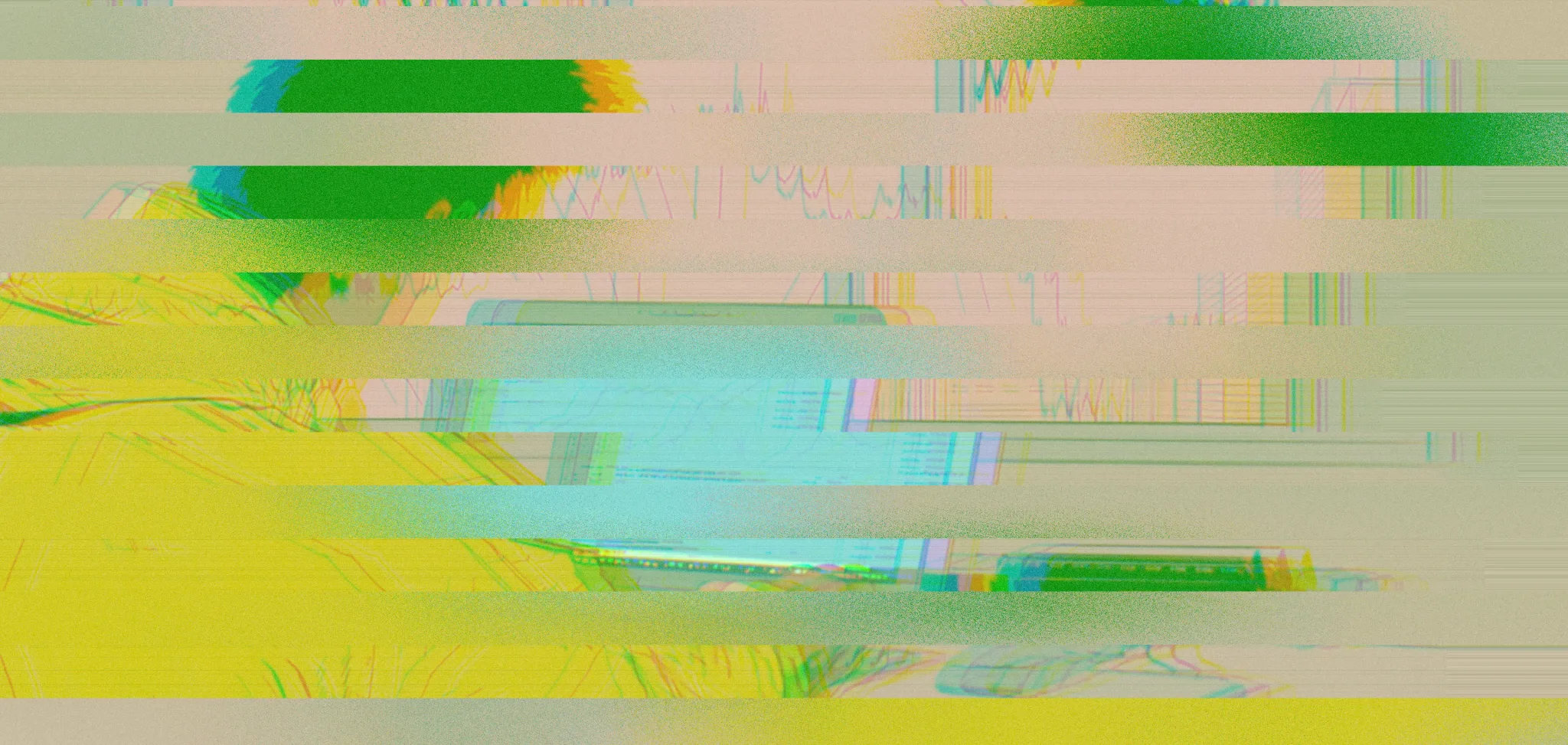 Weird glitch effect with chaotic distortion on video
