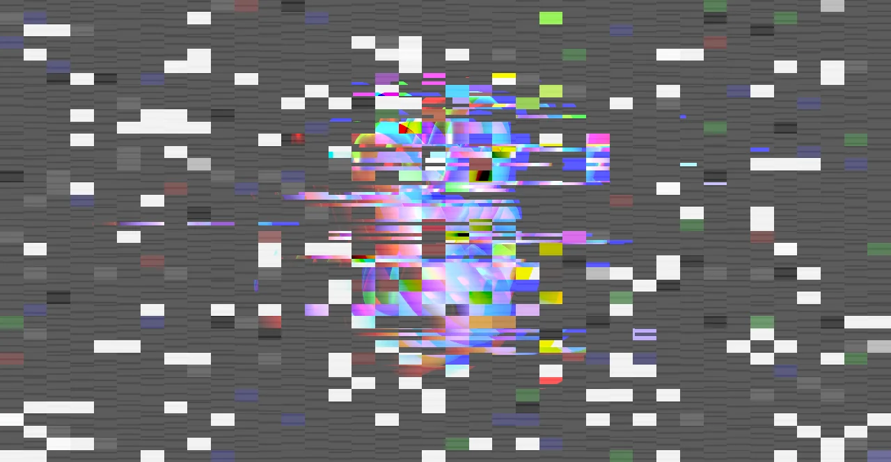 Digital glitch effect on a 3D car model