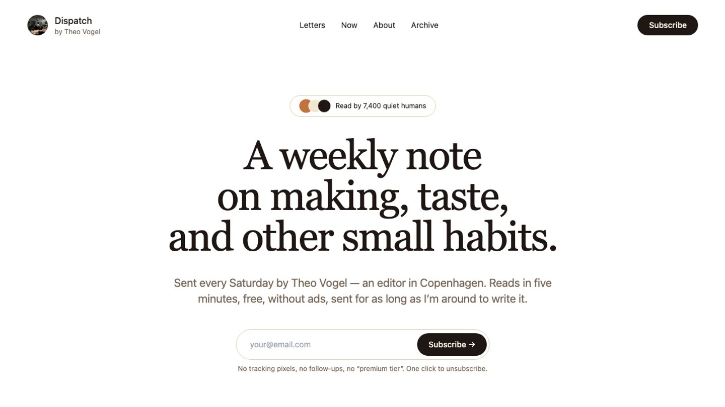 Dispatch—Personal Newsletter preview