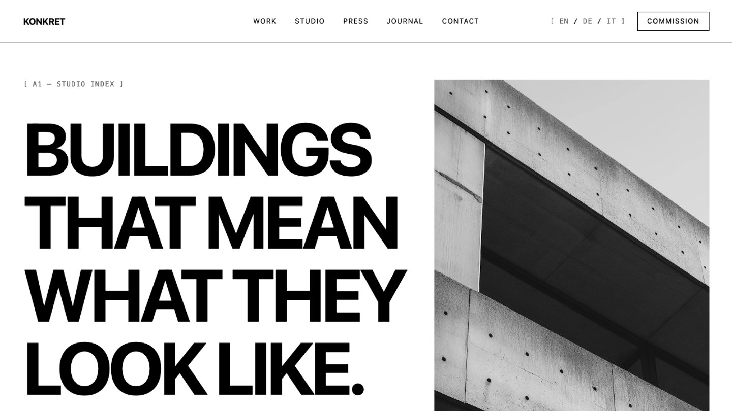 Konkret — Architecture Studio preview