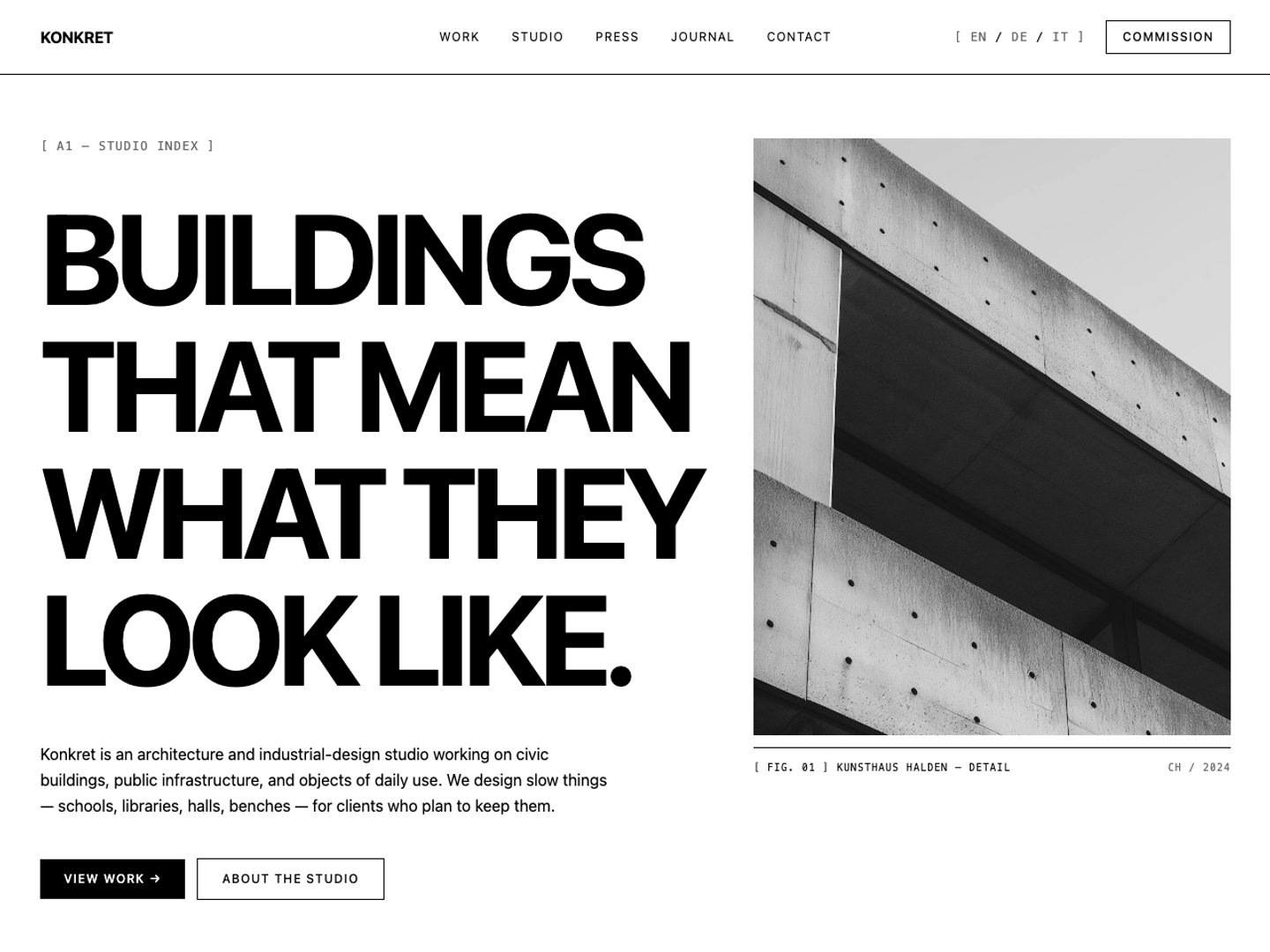 Konkret — Architecture Studio preview