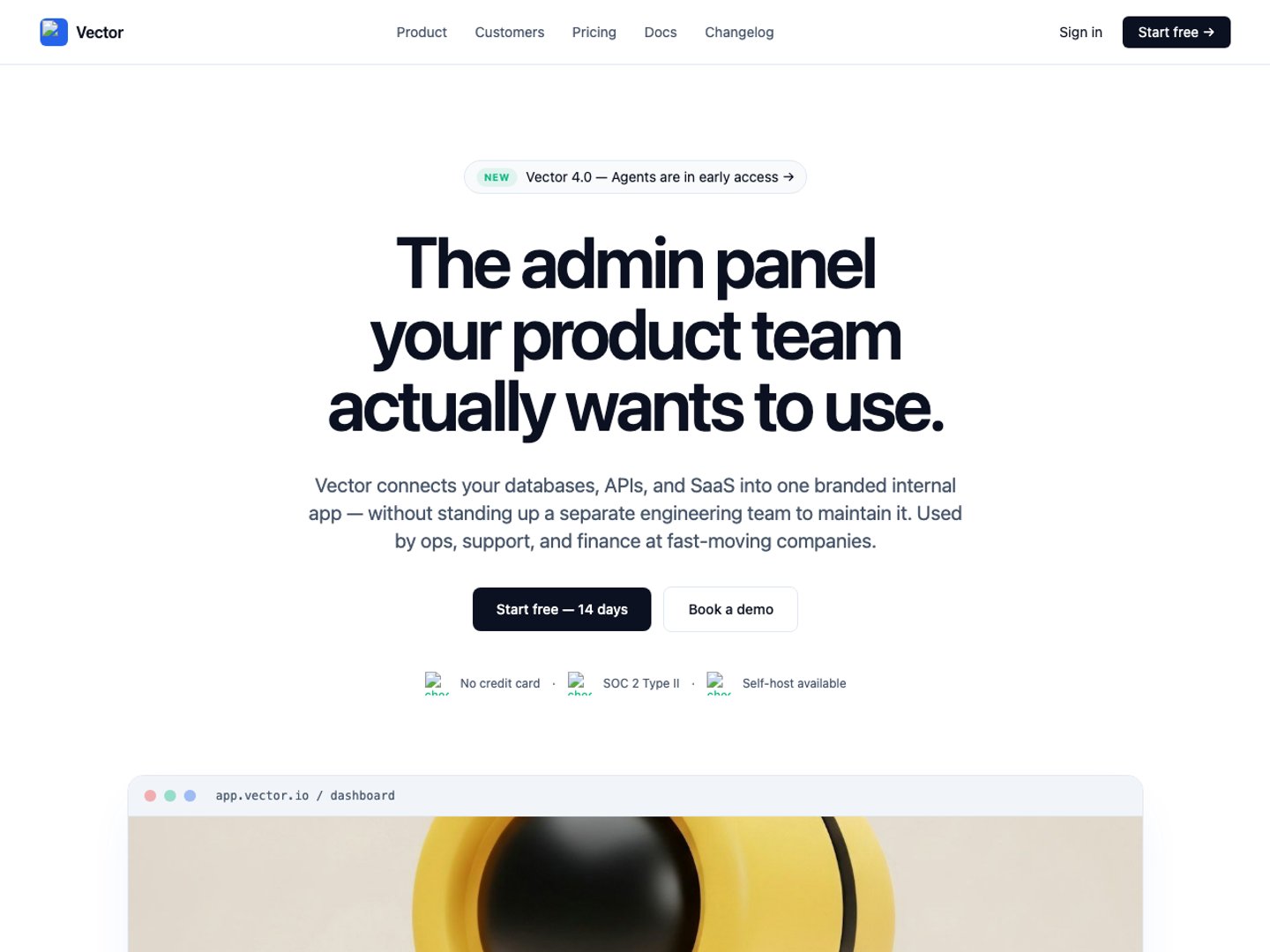 Vector—SaaS Product preview